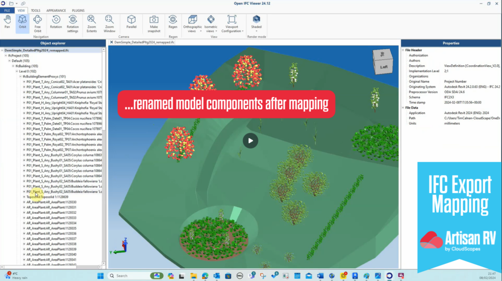 IFC Export Mapping