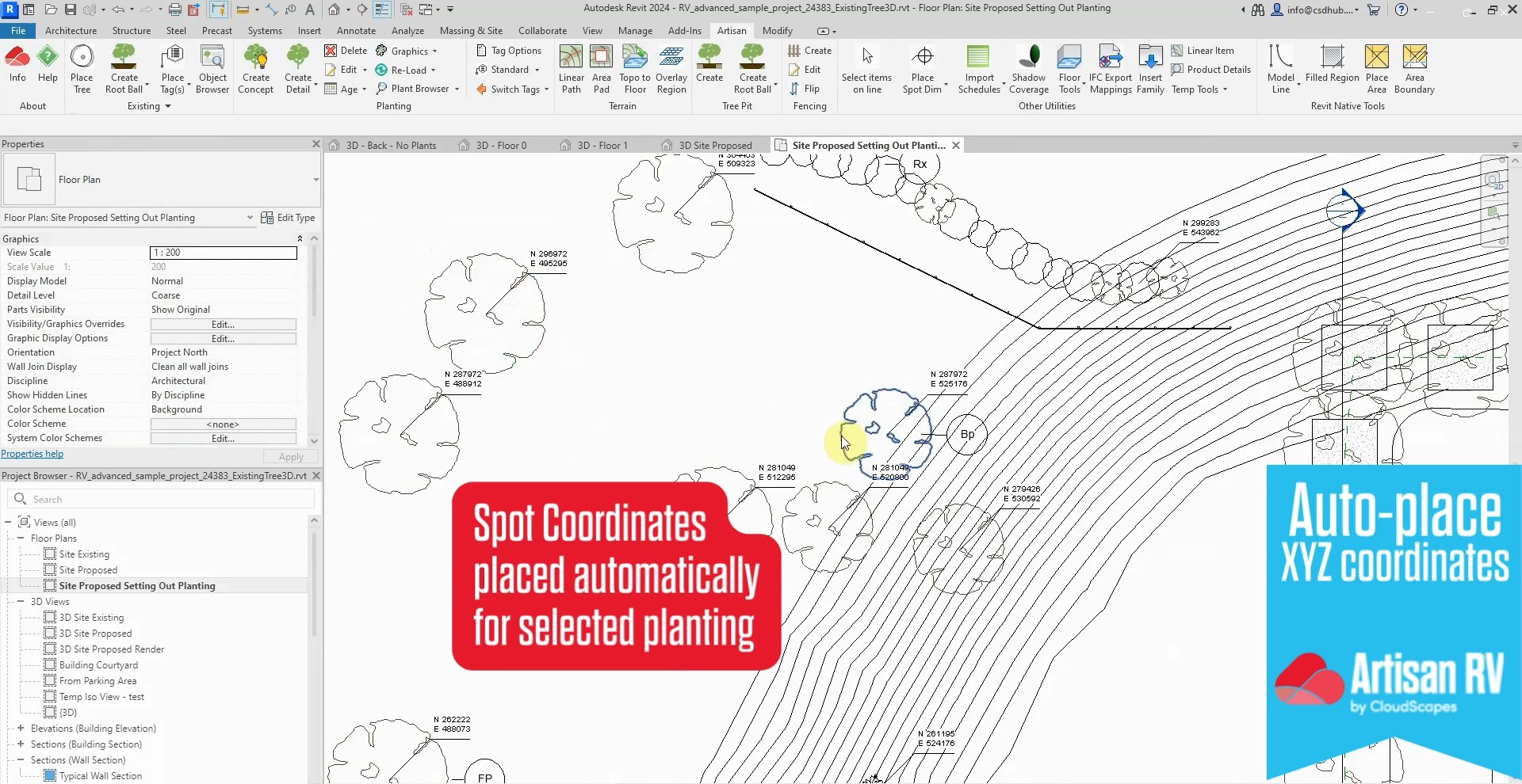 Cloud Clips Auto Place Spot Levels XYZ Coordinates